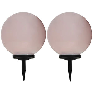 Lămpi solare de exterior, 2 buc., 40 cm, RGB, sferic, LED