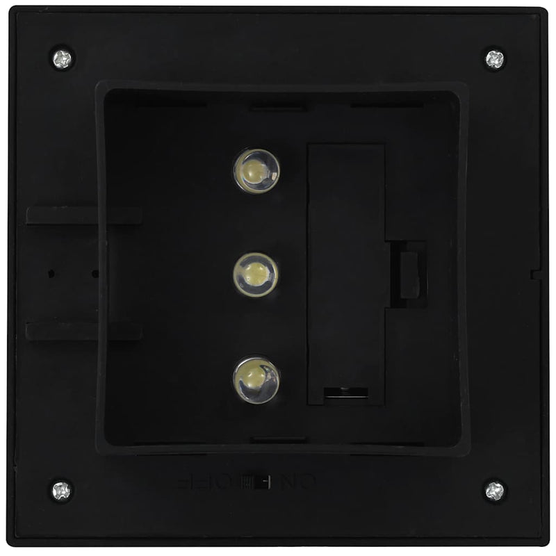 Lămpi solare de exterior, 12 buc., negru, 12 cm, pătrat, LED
