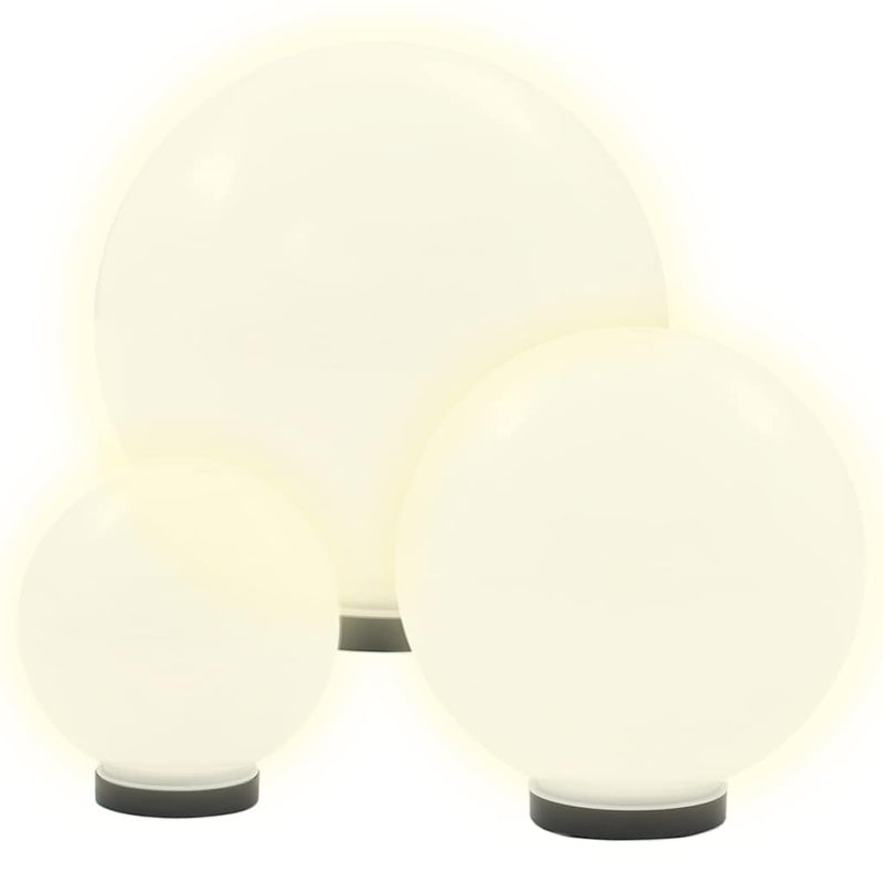 Set lămpi glob cu LED, 6 buc., 20/30/40 cm, PMMA, sferic