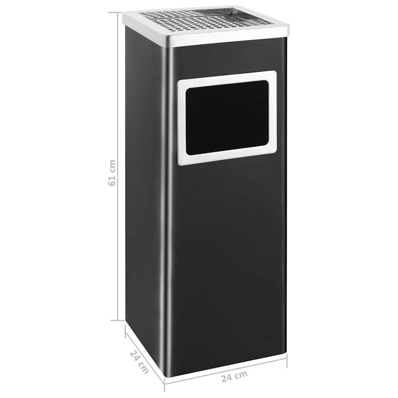 Scrumieră coș de gunoi 36 L oțel negru