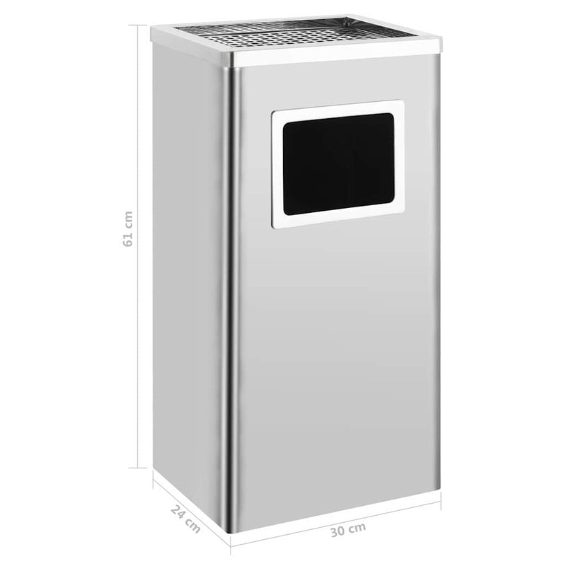 Scrumieră pentru gunoi, 45 l, oțel inoxidabil