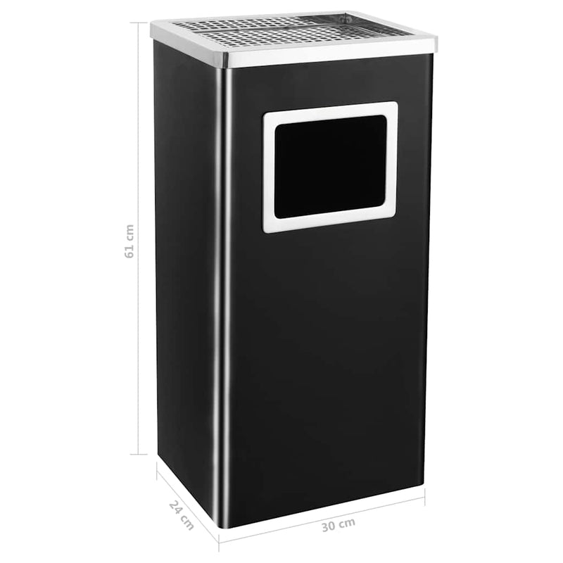 Scrumieră coș de gunoi 45 L oțel negru