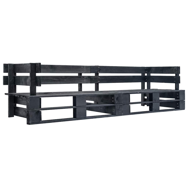 Set canapea grădină paleți cu perne gri, 2 piese, lemn de pin