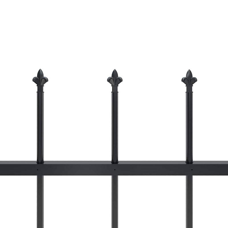 Gard de grădină cu vârf tip suliță din oțel 1506x60 cm, negru