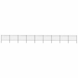 Gard de grădină cu vârf tip suliță din oțel 1506x120 cm, negru