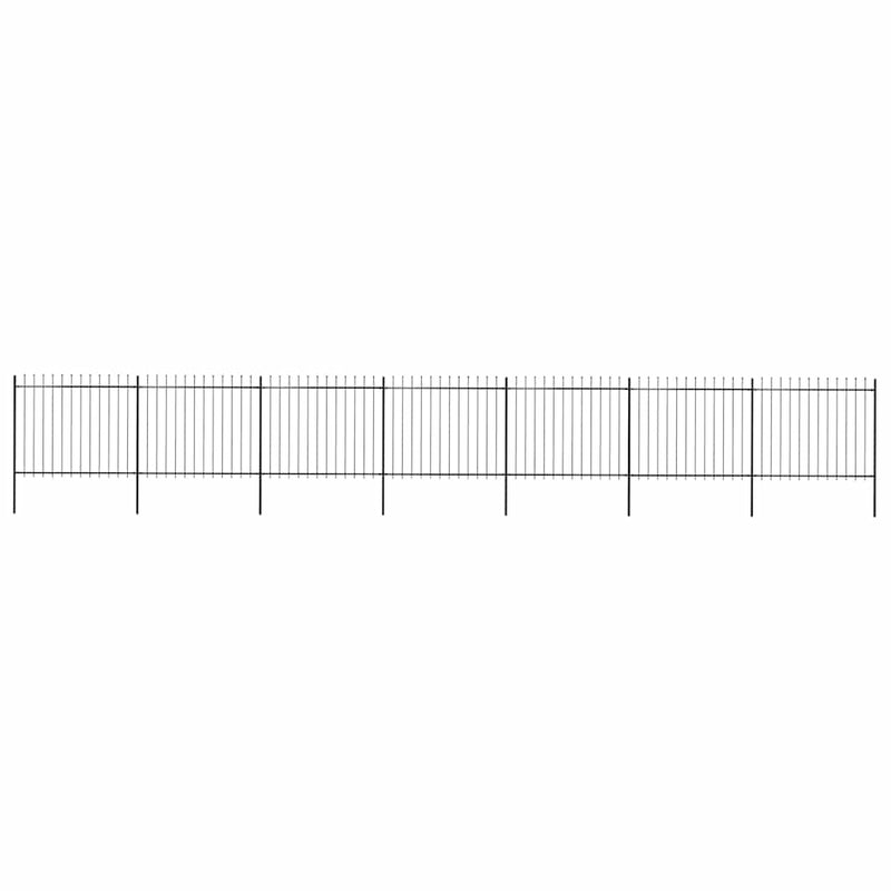 Gard de grădină cu vârf tip suliță din oțel 1172x150 cm, negru