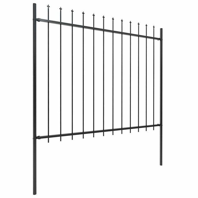 Gard de grădină cu vârf tip suliță din oțel 1172x150 cm, negru