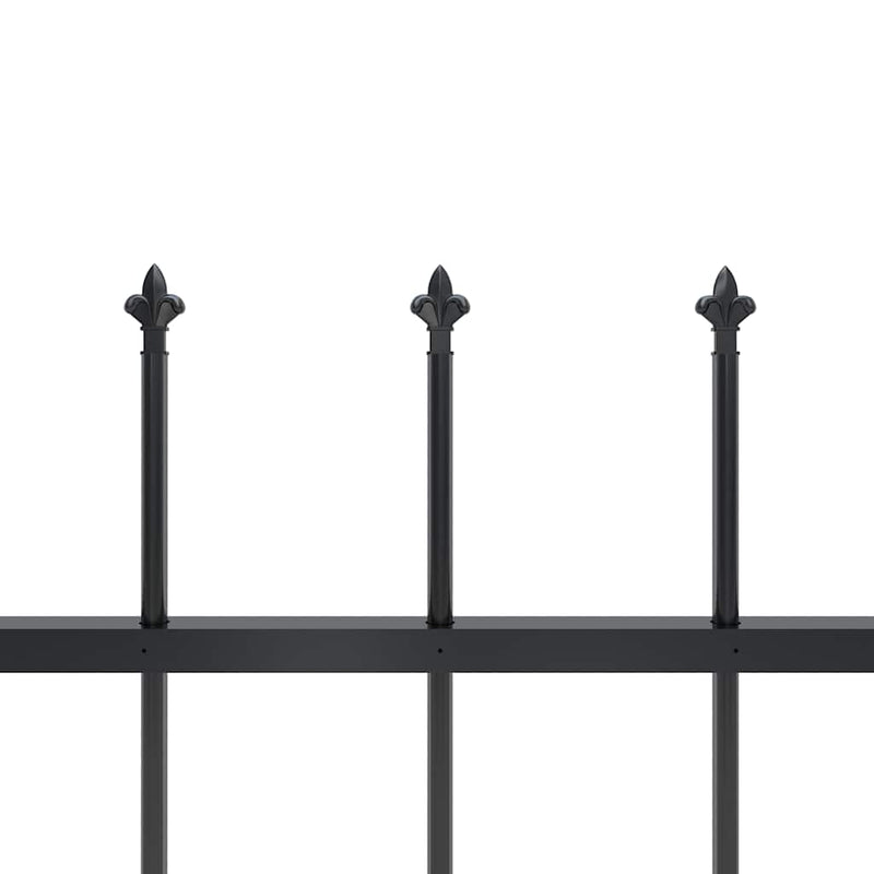 Gard de grădină cu vârf tip suliță din oțel 1172x150 cm, negru