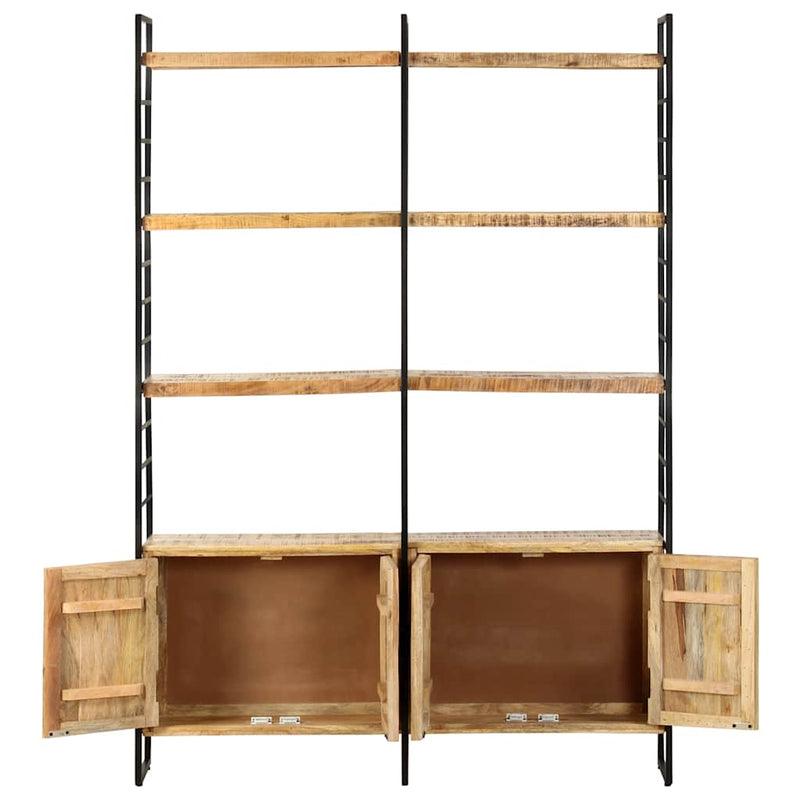 Bibliotecă cu 4 rafturi, 124x30x180 cm, lemn de mango nefinisat