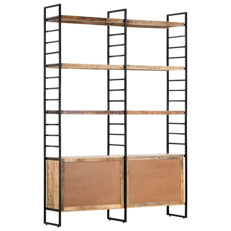Bibliotecă cu 4 rafturi, 124x30x180 cm, lemn de mango nefinisat