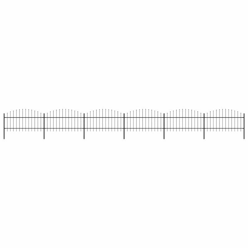 Gard de grădină cu vârf tip suliță din oțel 1005x125 cm, negru