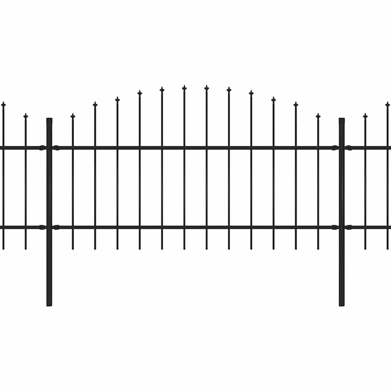 Gard de grădină cu vârf tip suliță din oțel 1005x125 cm, negru