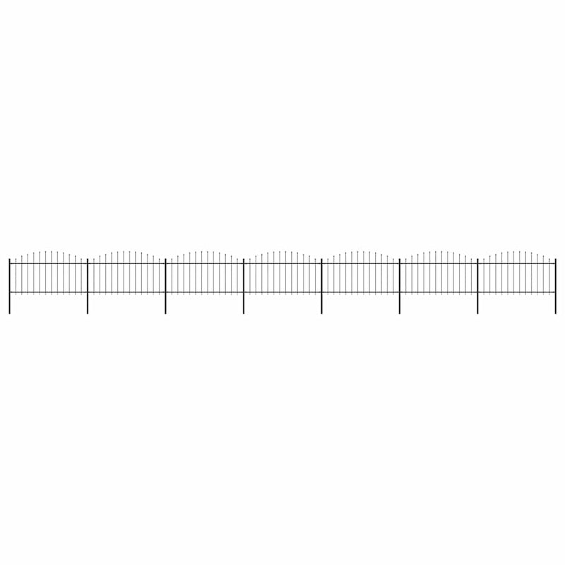 Gard de grădină cu vârf tip suliță din oțel 1172x150 cm, negru