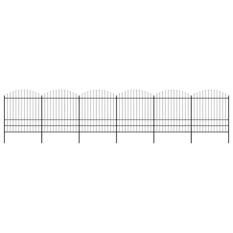 Gard de grădină cu vârf tip suliță din oțel 1005x200 cm, negru