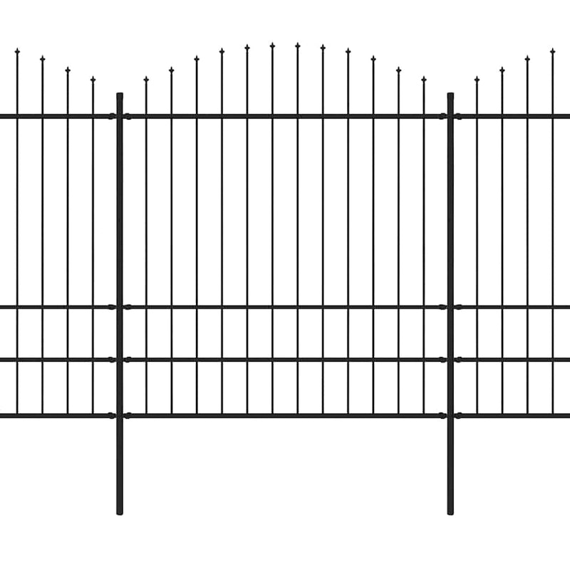 Gard de grădină cu vârf tip suliță din oțel 1005x200 cm, negru