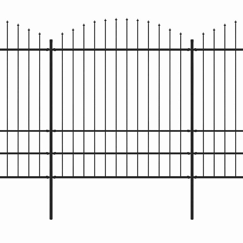 Gard de grădină cu vârf tip suliță din oțel 1673x200 cm, negru