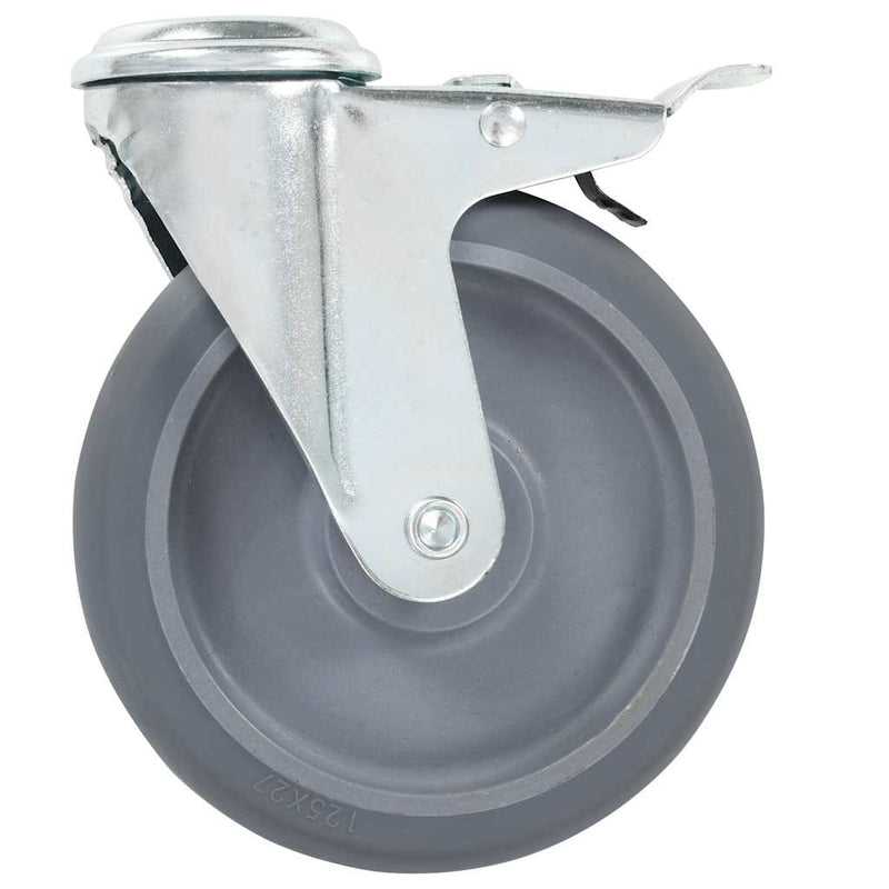 Roți pivotante cu gaură pentru șurub, 16 buc., 125 mm