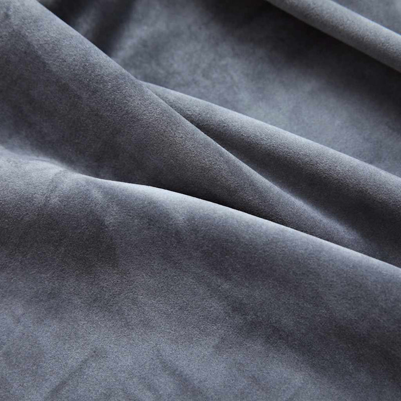 Draperii opace cu inele, 2 buc., antracit, 140x245 cm, catifea
