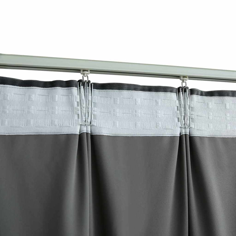 Draperii opace, 2 buc., antracit, 140x175 cm, catifea, cârlige