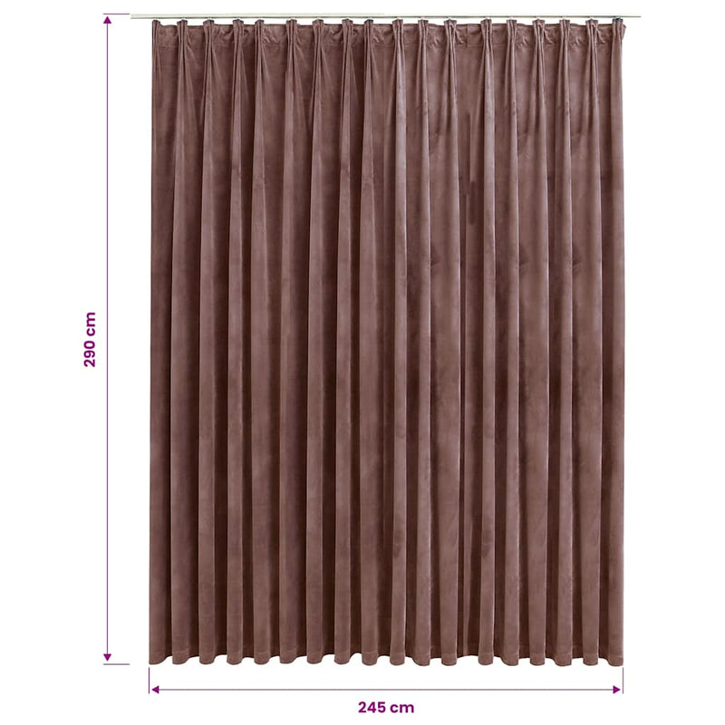Draperie opacă, roz antichizat, 290x245 cm, catifea, cu cârlige