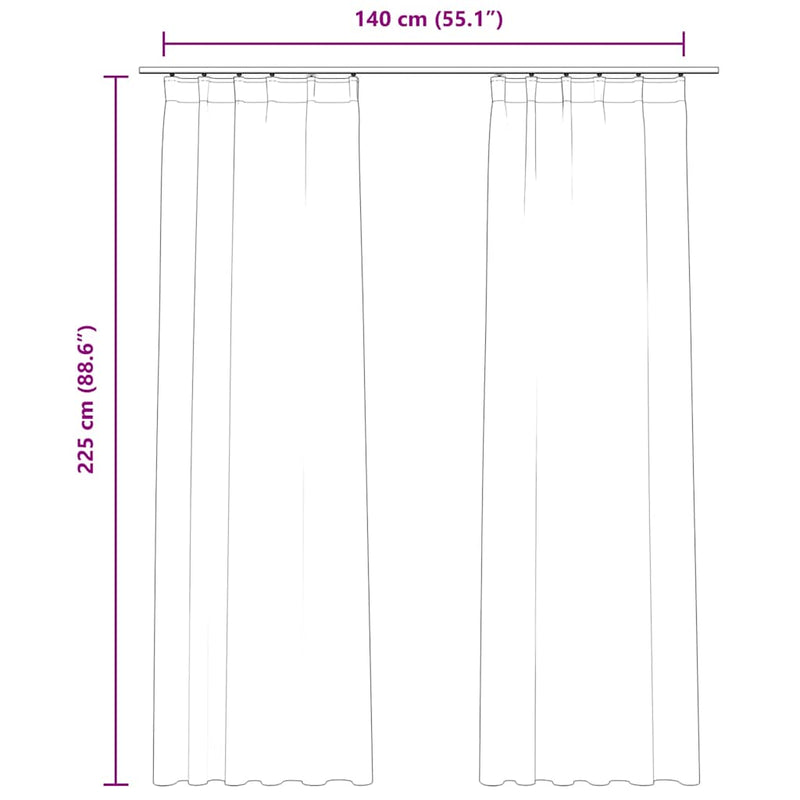 Draperii opace 2 buc. albastru închis 140x175cm catifea cârlige