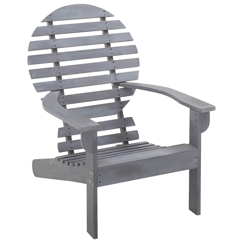 Scaun Adirondack, gri, lemn masiv de acacia