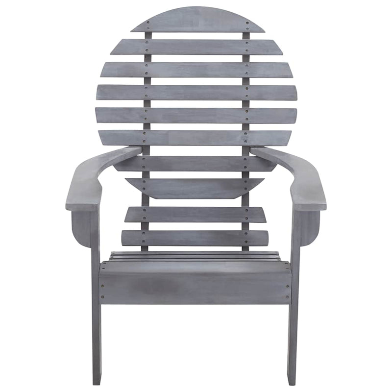 Scaun Adirondack, gri, lemn masiv de acacia