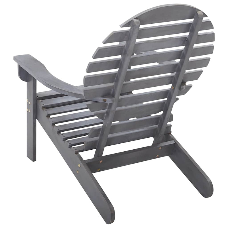 Scaun Adirondack, gri, lemn masiv de acacia