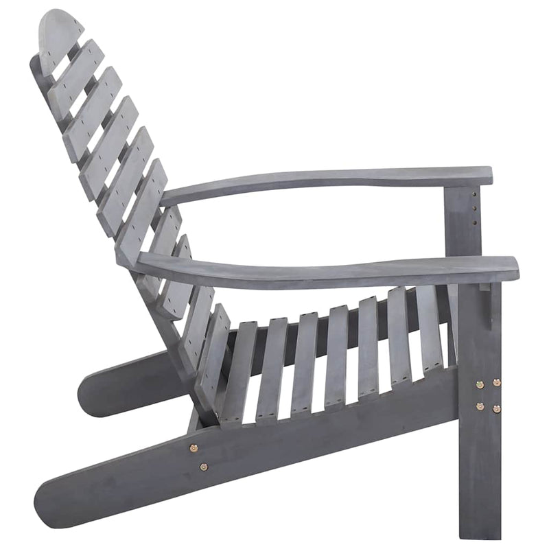 Scaun Adirondack, gri, lemn masiv de acacia