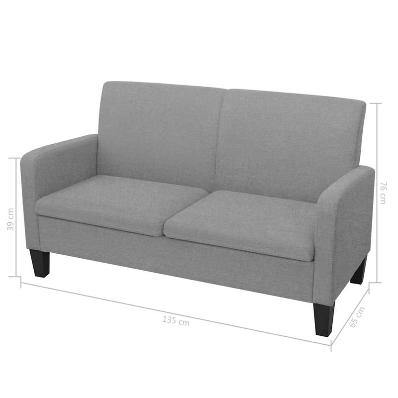 Set canapele, 2 piese, gri deschis, material textil