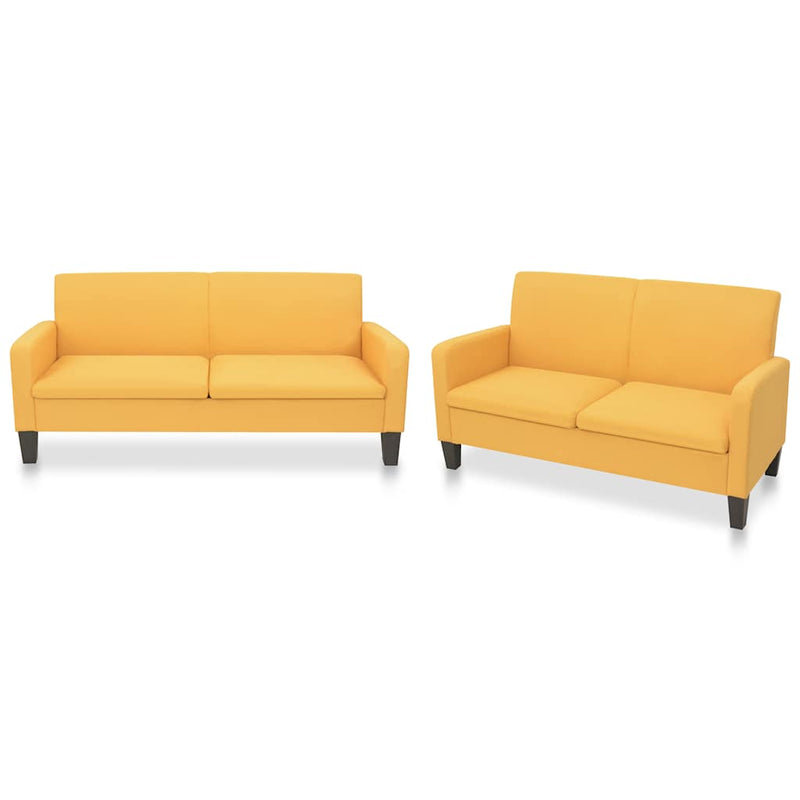 Set de canapele, 2 piese, galben, material textil