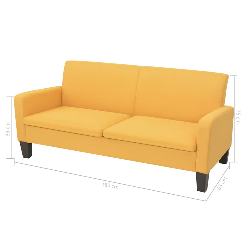 Set de canapele, 2 piese, galben, material textil