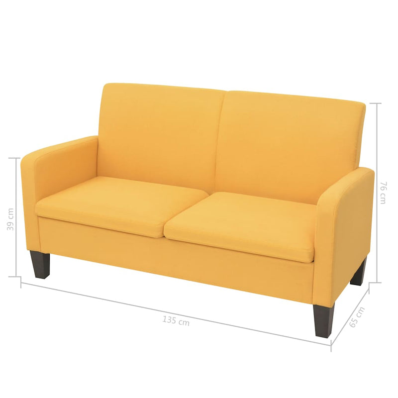 Set de canapele, 2 piese, galben, material textil