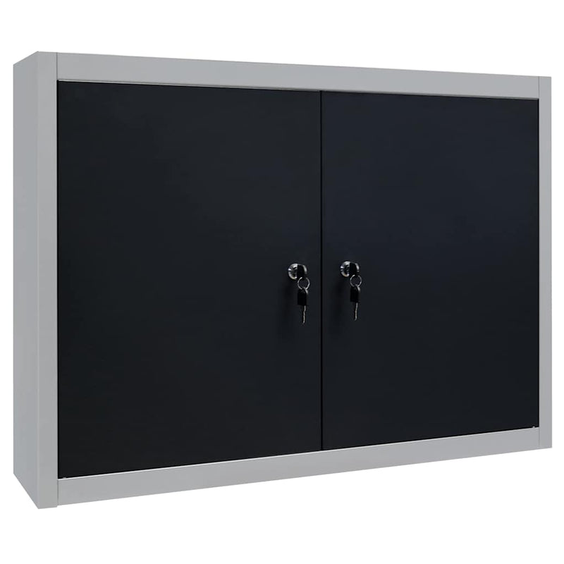 Dulap de perete pentru unelte gri & negru metal stil industrial