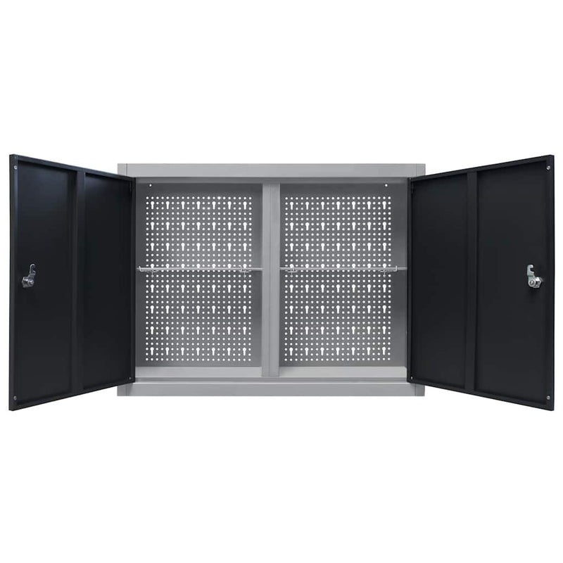 Dulap de perete pentru unelte gri & negru metal stil industrial