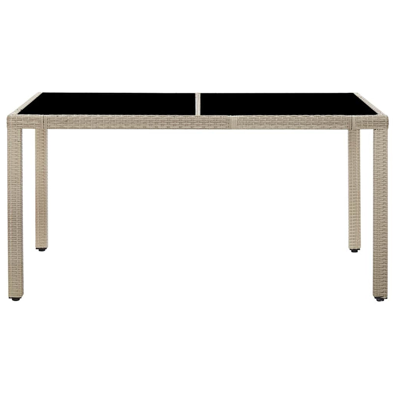 Set mobilier de exterior cu perne, 7 piese, bej, poliratan