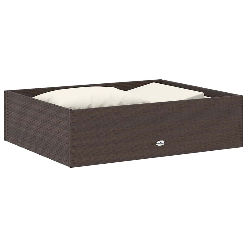 Set mobilier de grădină cu perne, 2 piese, maro, poliratan