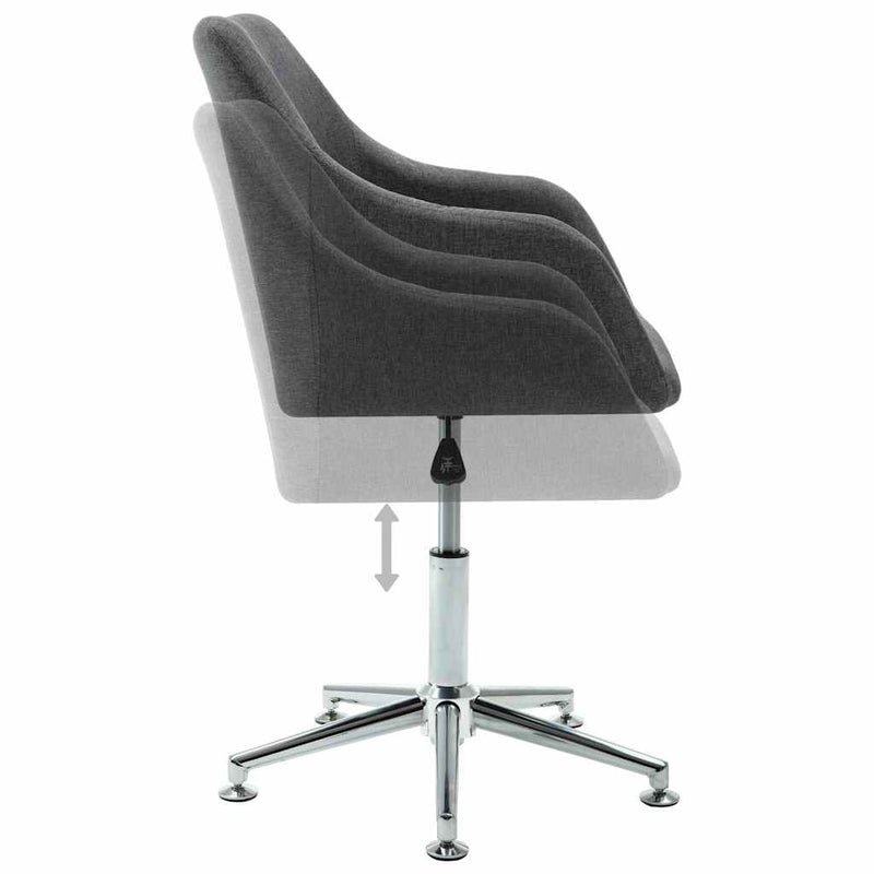Scaun de birou pivotant, gri închis, material textil