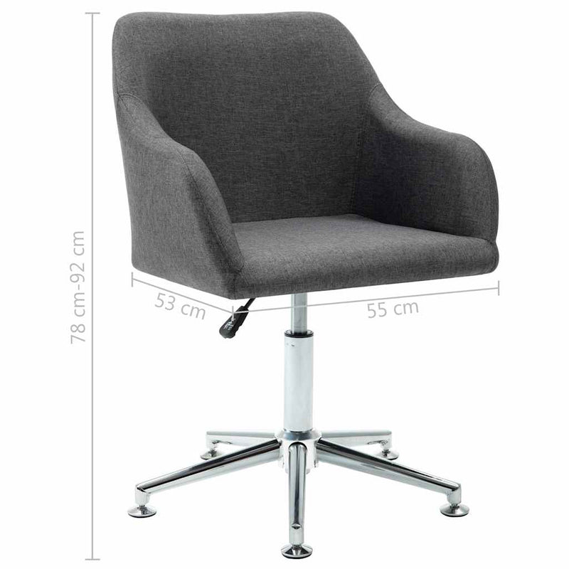 Scaun de birou pivotant, gri închis, material textil