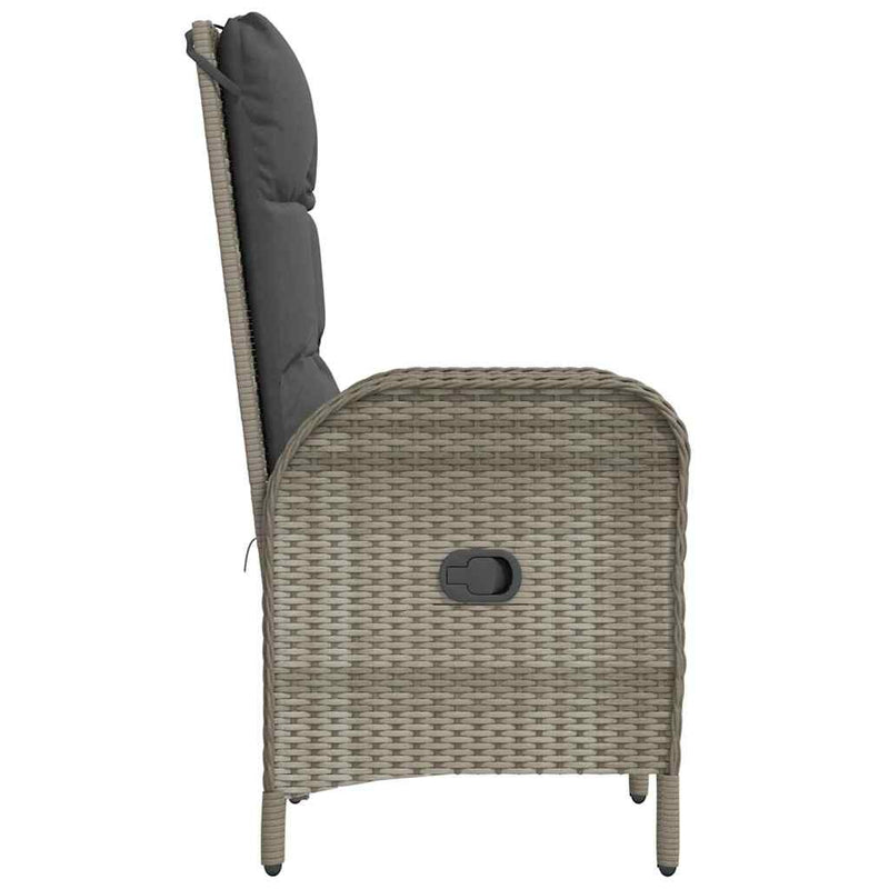 Scaune de exterior, 2 buc., gri, poliratan