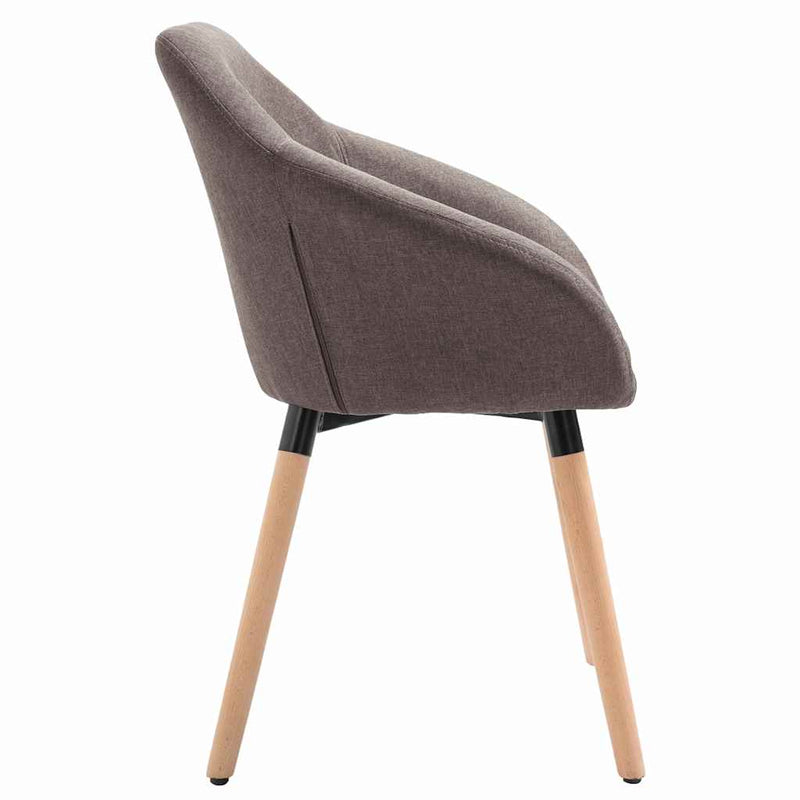 Scaune de bucătărie, 4 buc., gri taupe, material textil