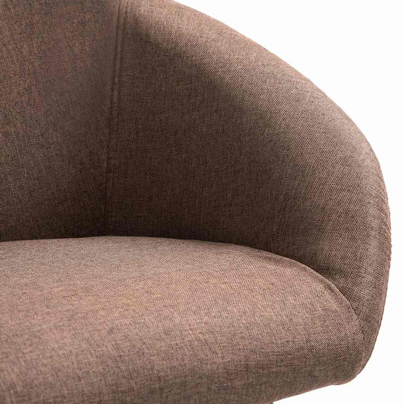 Scaune de bucătărie, 6 buc. maro, material textil
