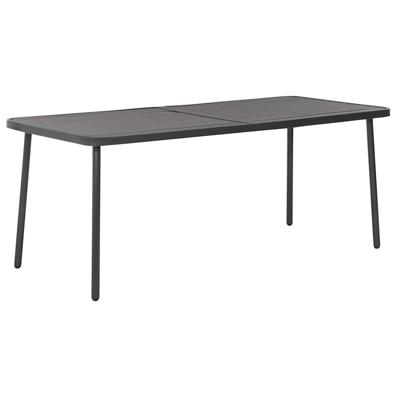 Masă de grădină gri închis 180x83x72 cm oțel