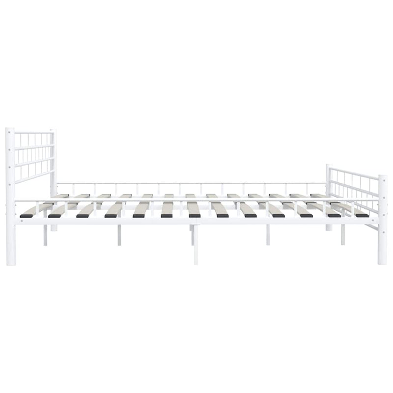 Cadru de pat, alb, 200 x 200 cm, metal