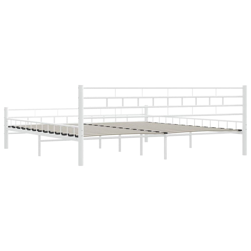 Cadru de pat, alb, 200 x 200 cm, metal