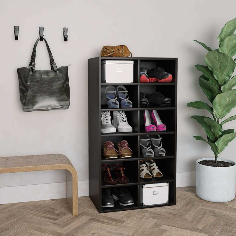 Pantofar, negru, 54x34x100,5 cm, lemn compozit