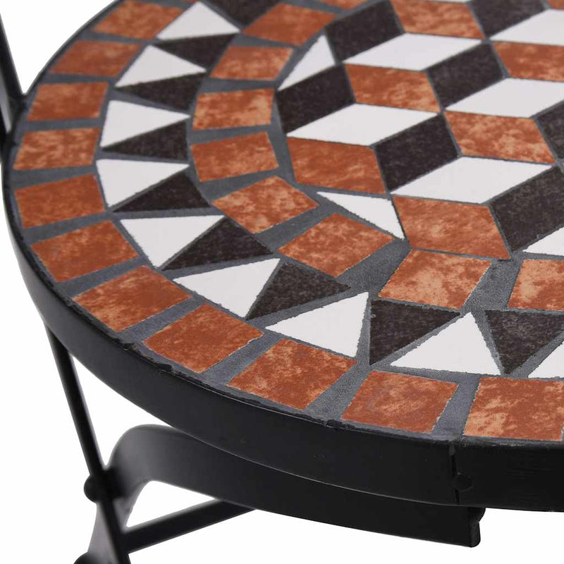 Scaune pliante mozaic ceramice maro, 2 buc.