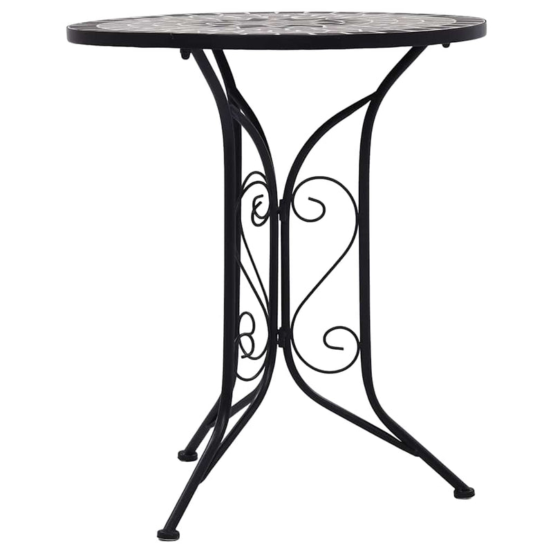 Masă de bistro mozaic, gri, 60 cm, ceramică