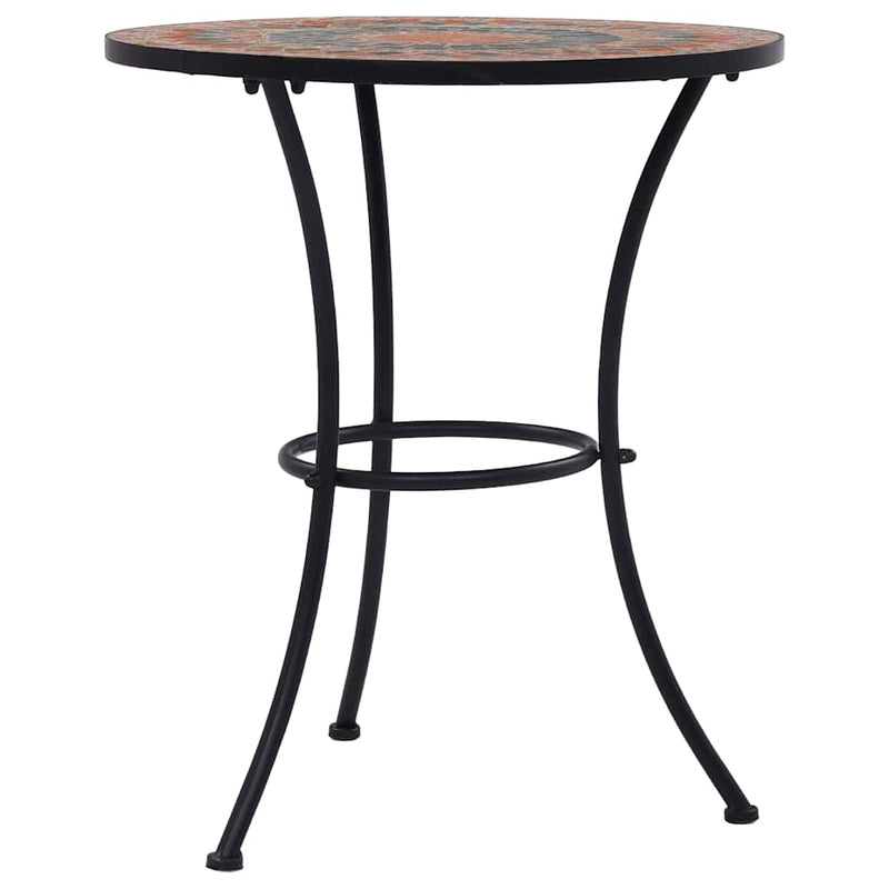 Masă de bistro mozaic, portocaliu/gri, 60 cm, ceramică
