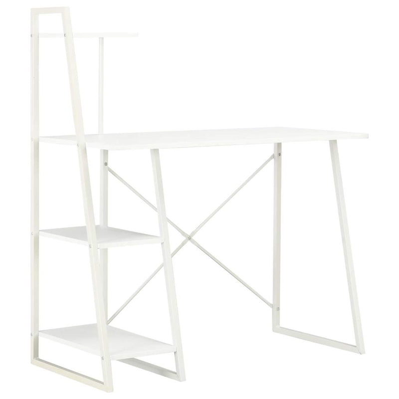 Birou cu rafturi, alb, 102 x 50 x 117 cm